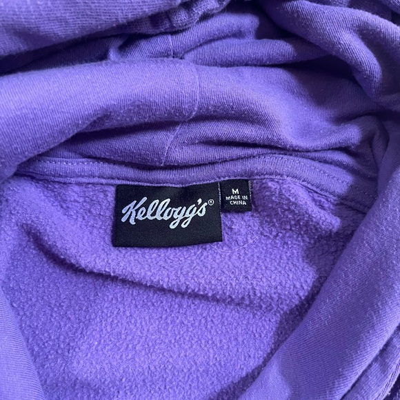 Kellogg's Unisex Purple Long Sleeve Froot Loops Graphic Pullover Hoodie Medium - Picture 4 of 6